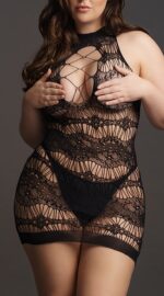 robe sexy grande taille criss cross neck noir