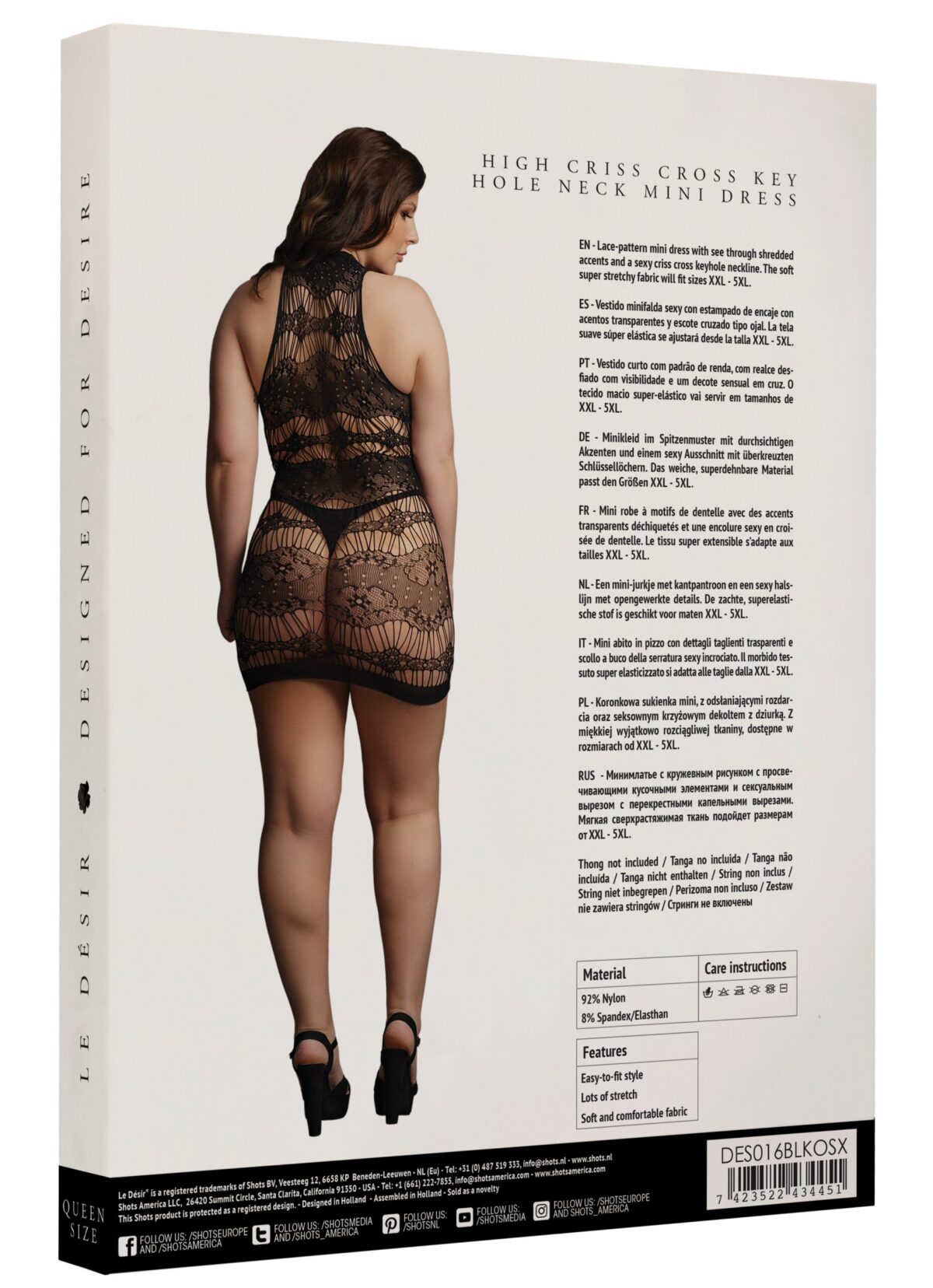 robe sexy grande taille criss cross neck noir 3 scaled