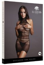 robe sexy high lace neck net noir 2