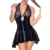 robe vinyl dress net noire