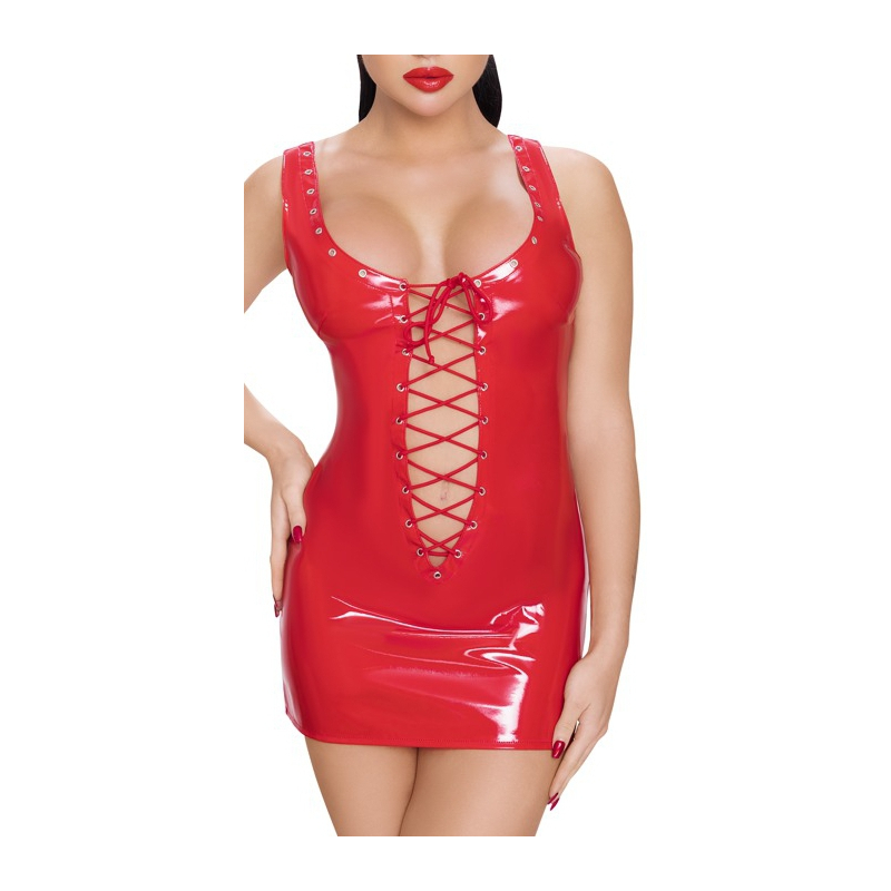 robe vinyl dress rope rouge