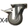 roulettes avec frein diametre 10cm qualite pro x4
