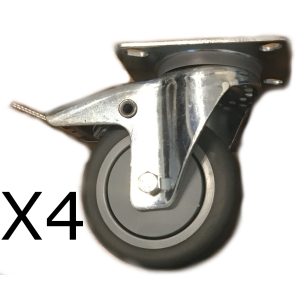 roulettes avec frein diametre 10cm qualite pro x4