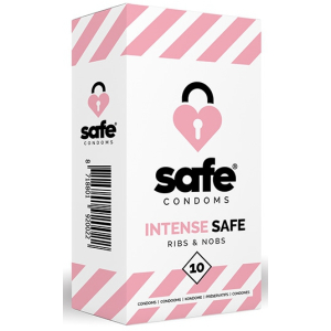 safe condoms intense safe ribs nobs 10 pcs