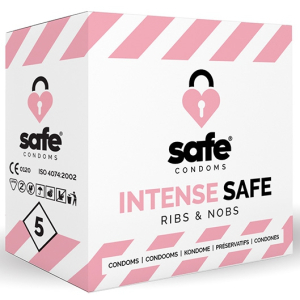 safe condoms intense safe ribs nobs 5 pcs