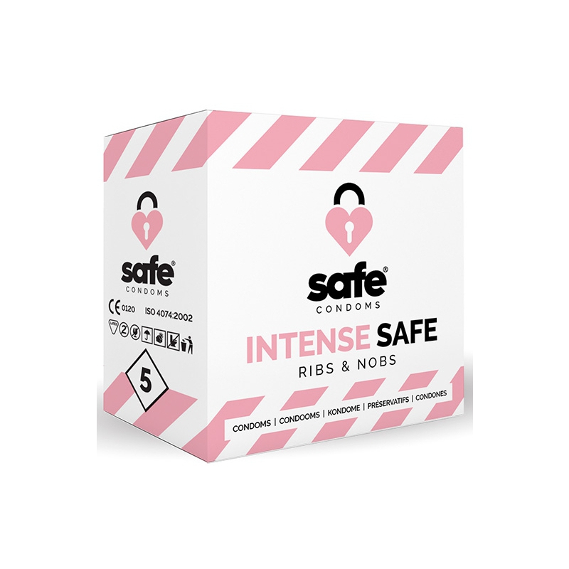 safe-condoms-intense-safe-ribs-nobs-5-pcs safe condoms intense safe ribs nobs 5 pcs