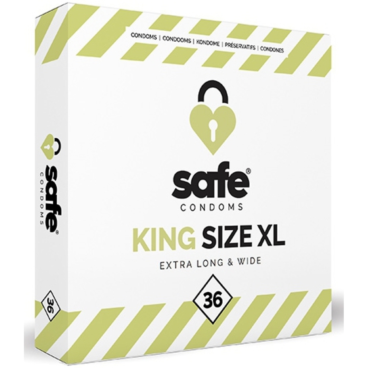 safe condoms king size xl extra long wide 36 pcs