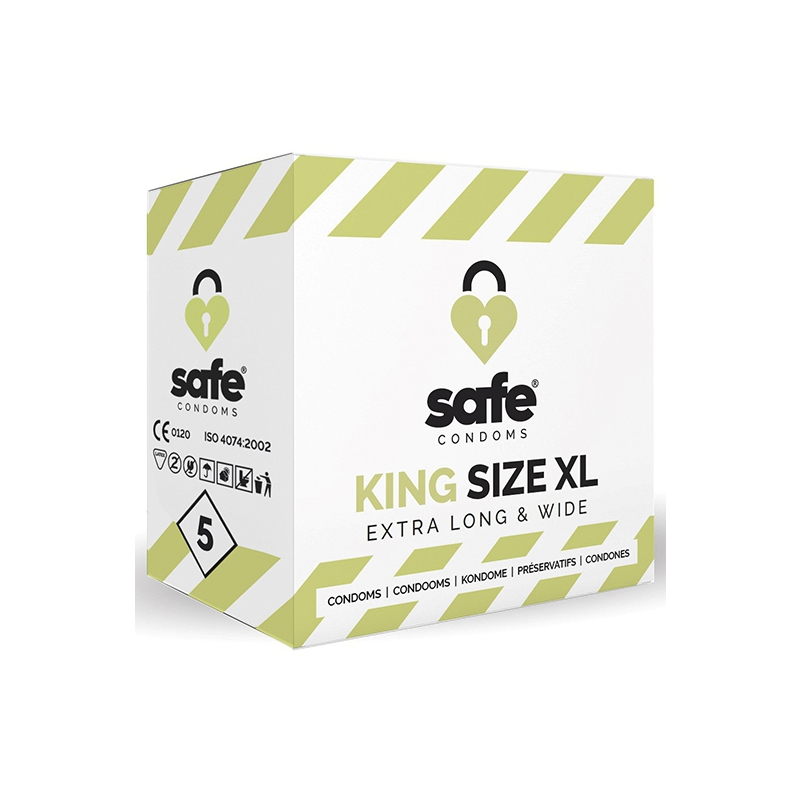 safe condoms king size xl extra long wide 5 pcs