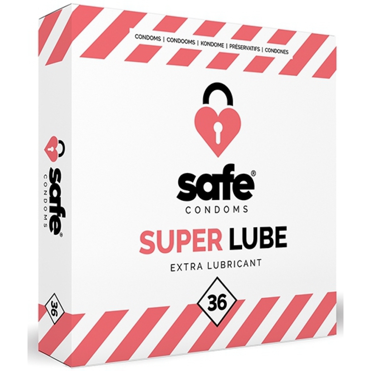 safe condoms super lube extra lubricant 36 pcs