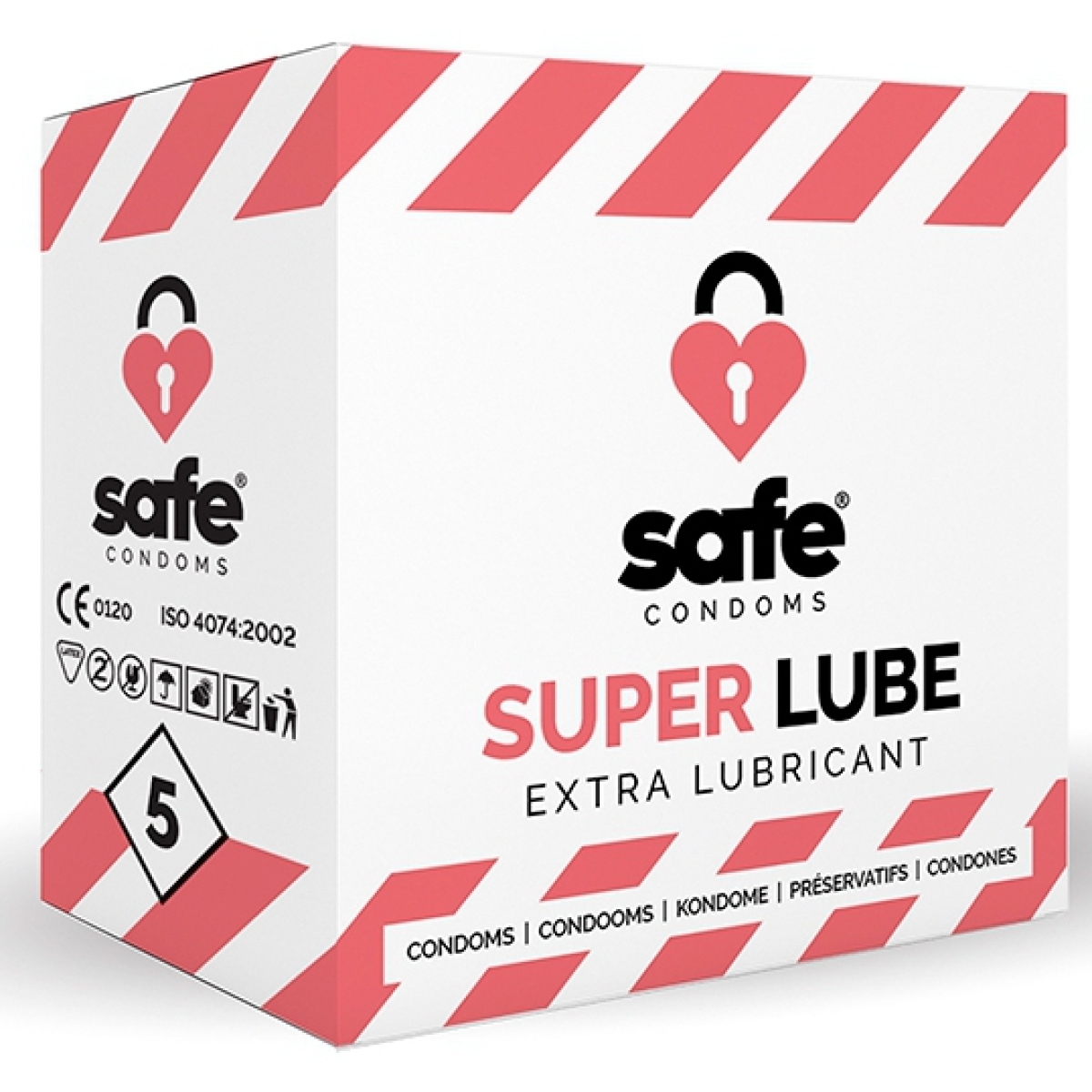 safe condoms super lube extra lubricant 5 pcs