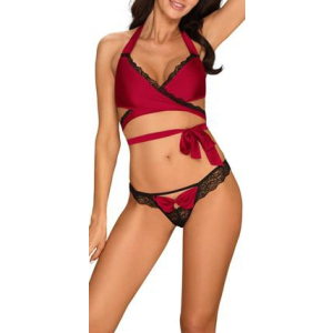sensuelia 2 piece set black and red