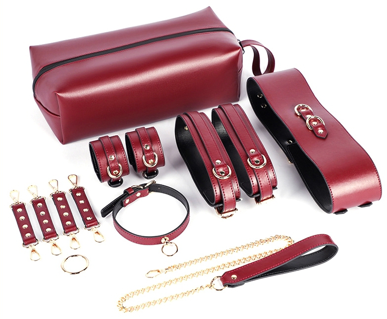 set bdsm 6 pieces rouge fonce