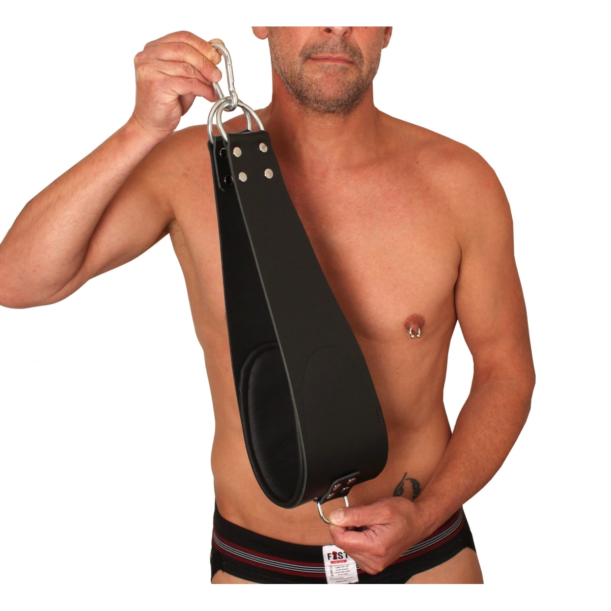 set de 2 supports pieds en cuir pour sling 2 mousquetons 60cm the red 3 scaled