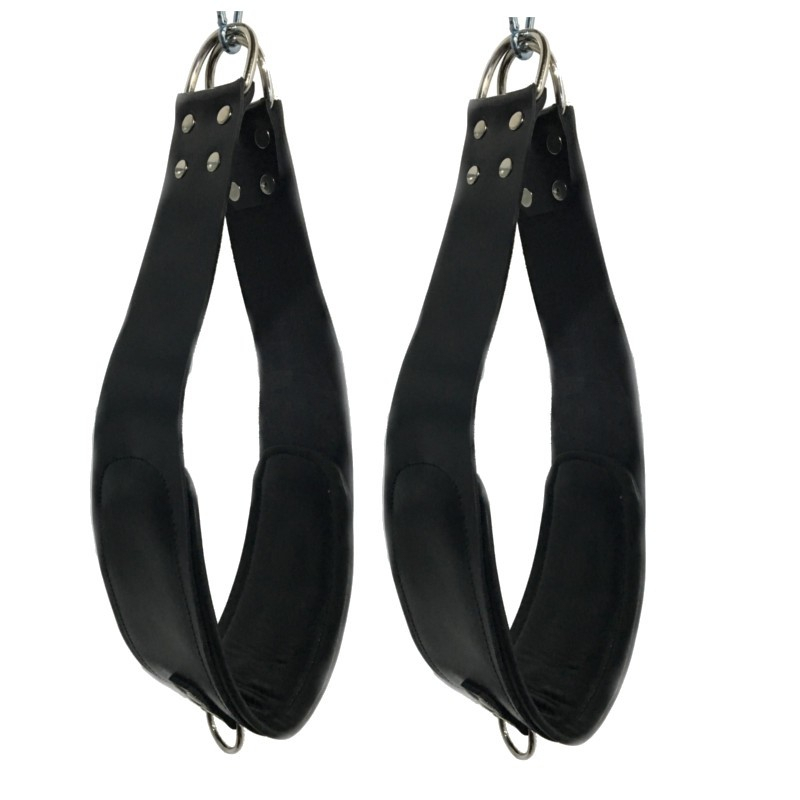 set de 2 supports pieds en cuir pour sling 2 mousquetons 60cm the red 4