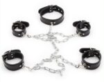 set de restriction collier et menottes noir