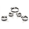 set de restriction collier et menottes noir blanc 1