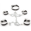 set de restriction collier et menottes noir blanc