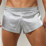 short avec jock slit argente