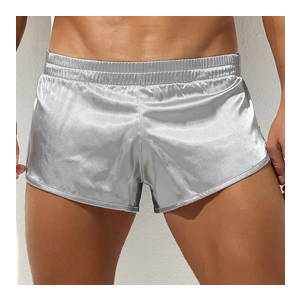 short avec jock slit argente