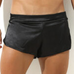 short avec jock slit noir