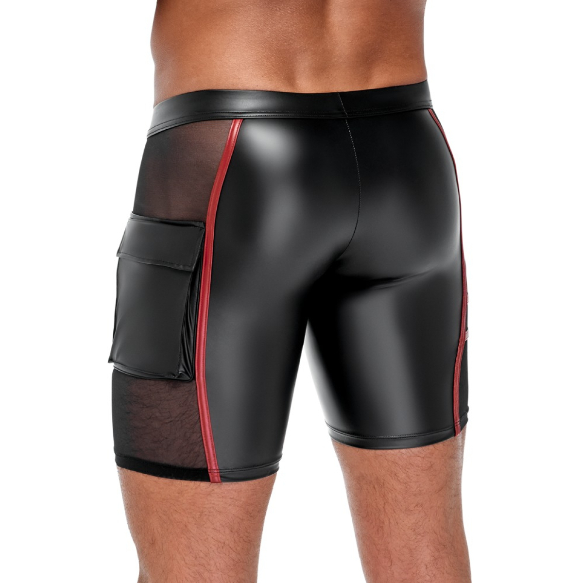 short avec zip ormeto noir rouge 1
