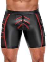 short avec zip ormeto noir rouge