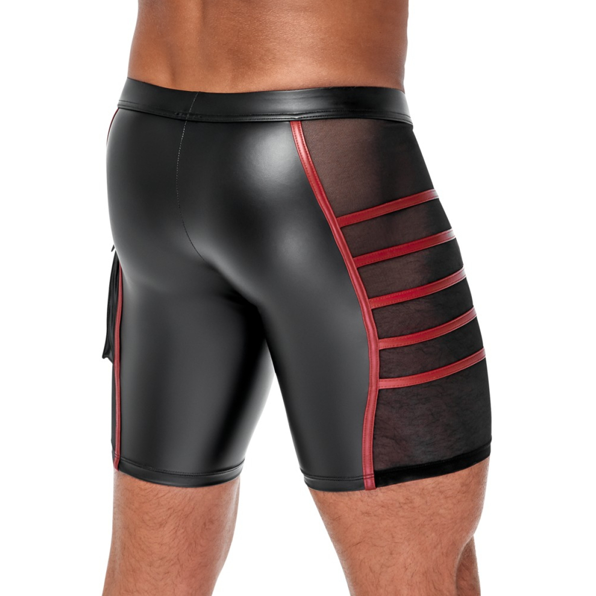 short avec zip ormeto noir rouge 4