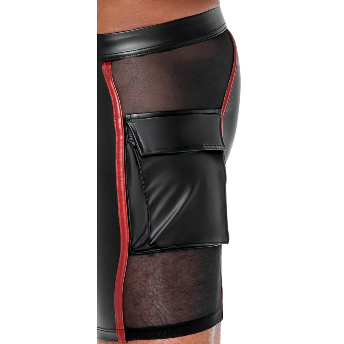 short avec zip ormeto noir rouge 6