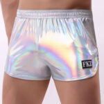 short brillant fakiz gris argente