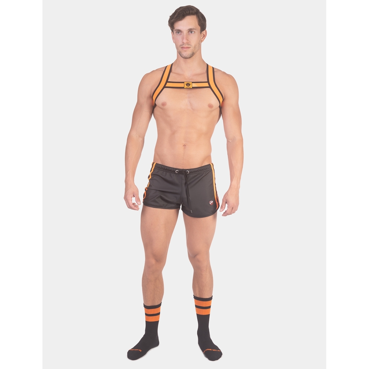 short byron laboratory black orange 2