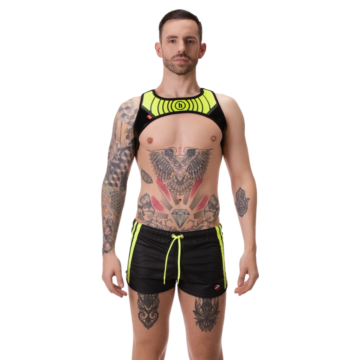 short byron laboratory noir jaune fluo 2