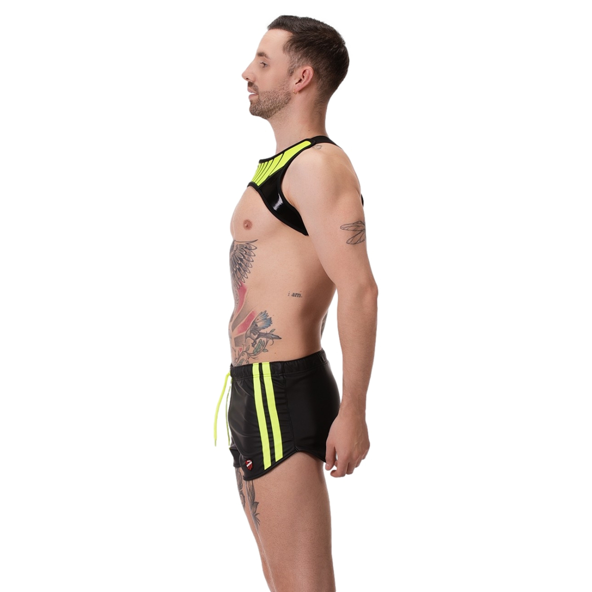 short byron laboratory noir jaune fluo 3