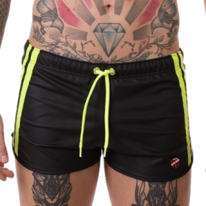 short byron laboratory noir jaune fluo