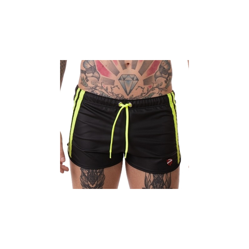 short byron laboratory noir jaune fluo