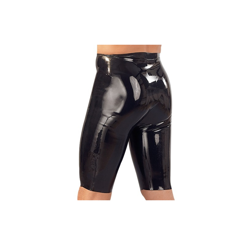short cycliste en latex avec gaine penis 1