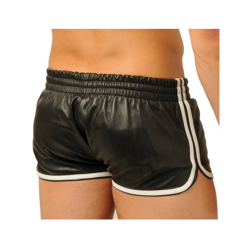 short en cuir fist noir blanc 1