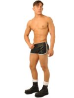 short en cuir fist noir blanc 3