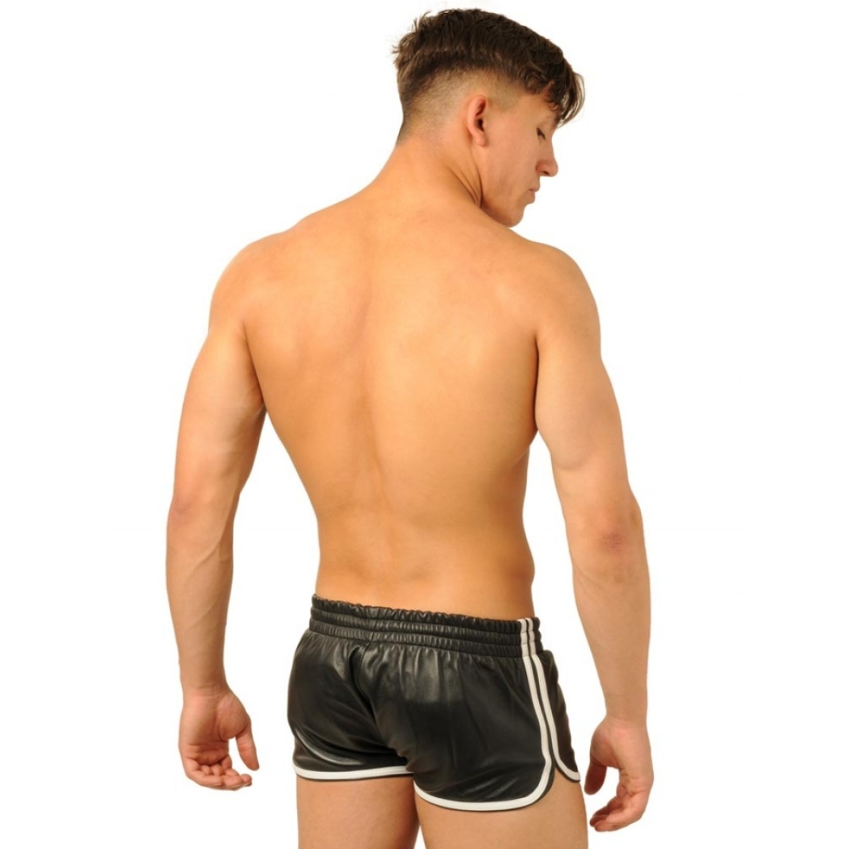 short en cuir fist noir blanc 4