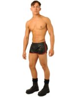 short en cuir fist noir rouge 3