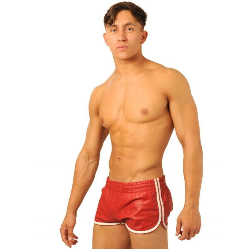 short en cuir fist rouge blanc 2