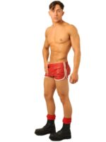 short en cuir fist rouge blanc 3