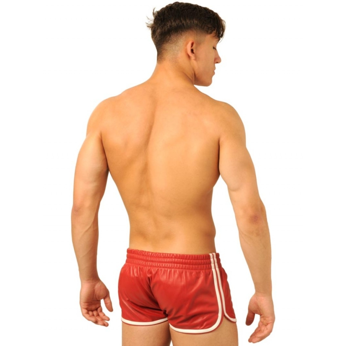 short en cuir fist rouge blanc 4