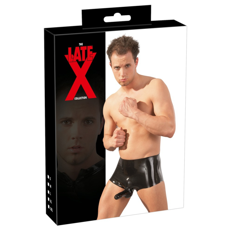 short en latex avec gaine de penis 2