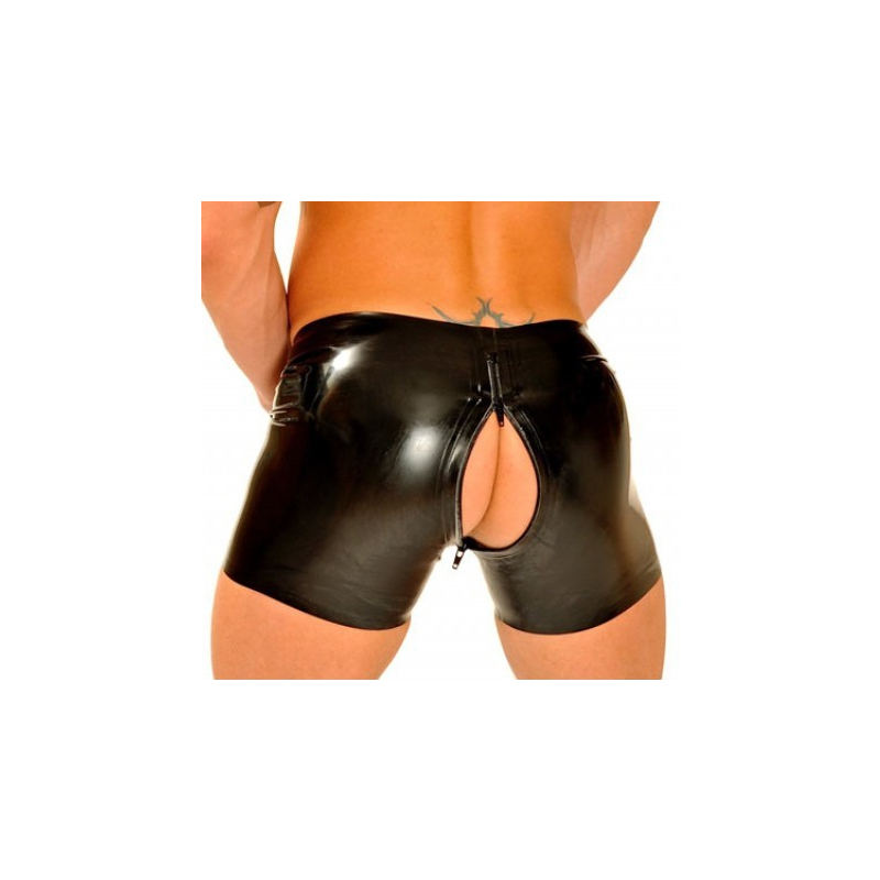 short en latex coupe cycliste avec zip 1