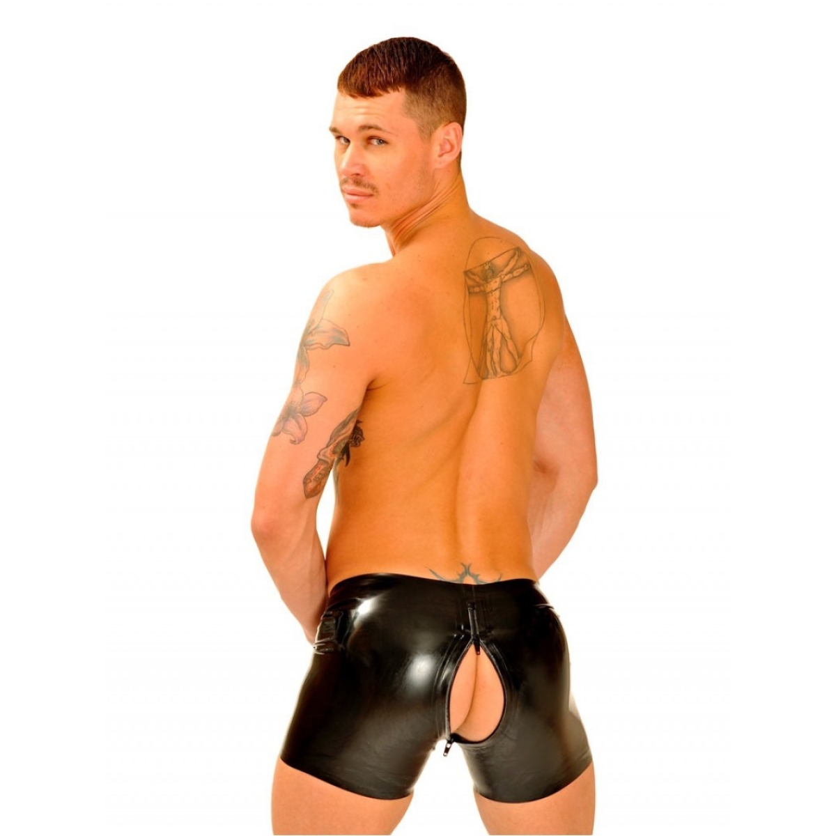 short en latex coupe cycliste avec zip 2