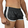 short imitation cuir sports line noir blanc