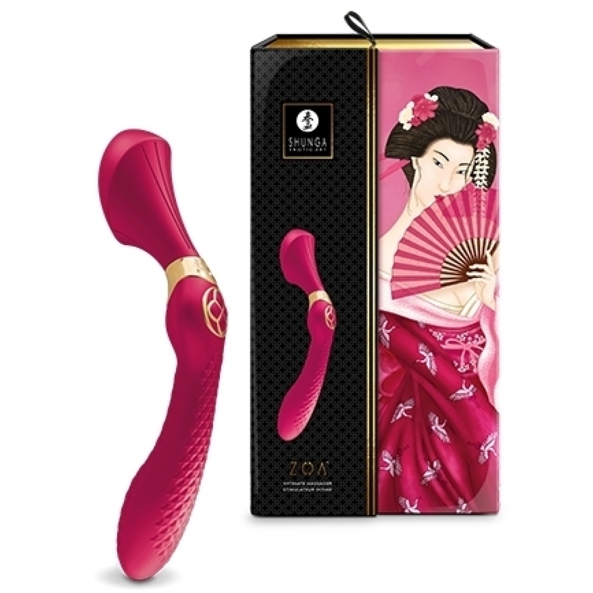 shunga zoa intimate massager raspberry 2