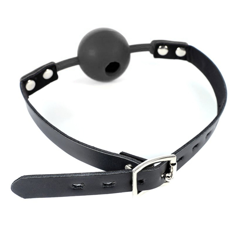silicone hollow mouth gag black 1