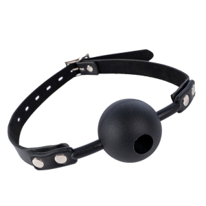 silicone hollow mouth gag black