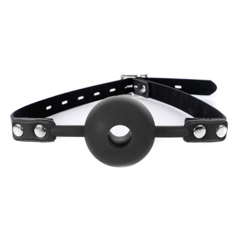 silicone hollow mouth gag black 6